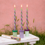 Bougie spirale vert parme, huile de palme | Hashtag Déco
