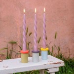 Bougie spirale parme 40cm en stéarine | Hashtag Déco