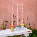 Bougie spirale rose 40cm en huile de palme | Hashtag Déco