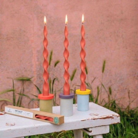 Bougie spirale rouge 40cm en huile de palme | Hashtag Déco