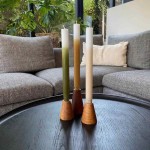 Set de 3 bougies dégradées beige camel vert | Hashtag Déco