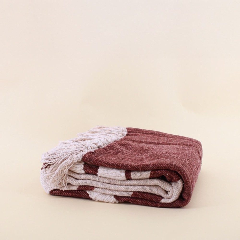 Plaid coton flammé terracotta 125x150cm | Hashtag Déco
