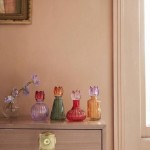 Set de 4 bougeoirs fleurs en verre coloré | Hashtag Déco