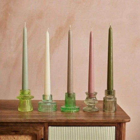 Set 5 bougeoirs en verre vert sérénité | Hashtag Déco