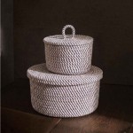 Panier en corde coton noir et blanc 13x20cm | Hashtag Déco