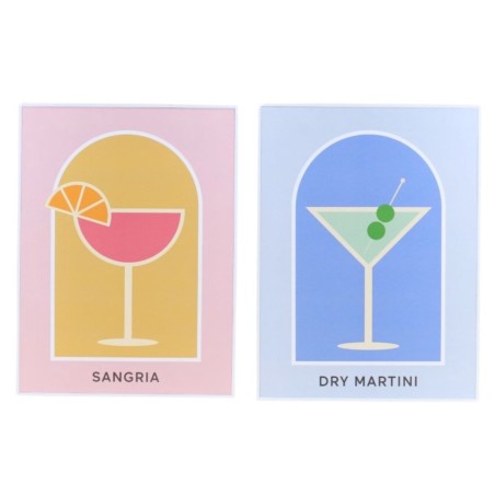 Set de 2 toiles décoratives colorées cocktail 30x40cm| Hashtag Déco