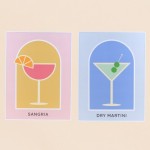 Set de 2 toiles décoratives colorées cocktail 30x40cm| Hashtag Déco