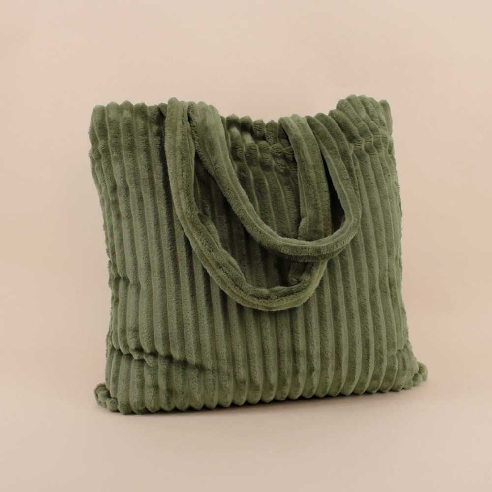 Plaid en velours kaki ultra doux 130x170cm | Hashtag Déco