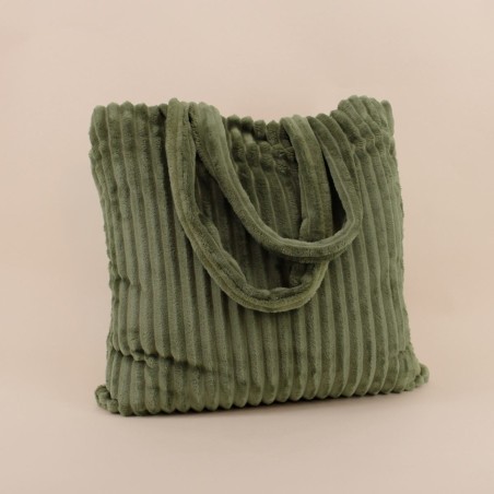 Plaid en velours kaki ultra doux 130x170cm | Hashtag Déco