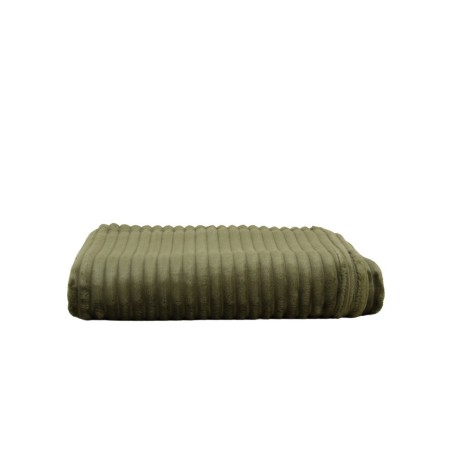 Plaid en velours kaki ultra doux 130x170cm | Hashtag Déco