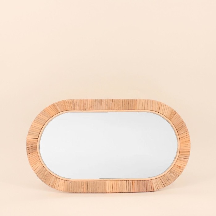 Miroir ovale en rotin naturel 45x25 cm | Hashtag Déco