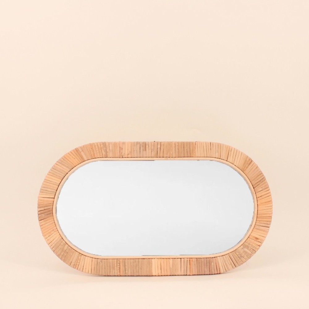 Miroir ovale en rotin naturel 45x25 cm | Hashtag Déco
