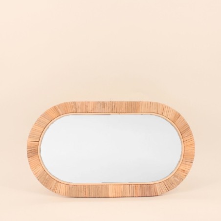 Miroir ovale en rotin naturel 45x25 cm | Hashtag Déco