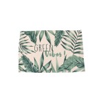 Tapis imprimé blanc et vert coton 80x50cm | Hashtag Déco