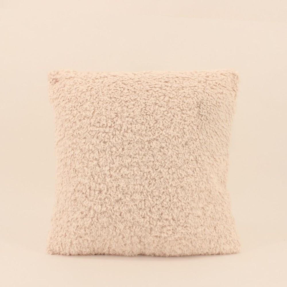 Coussin bouclette marron 40x40cm | Hashtag Déco