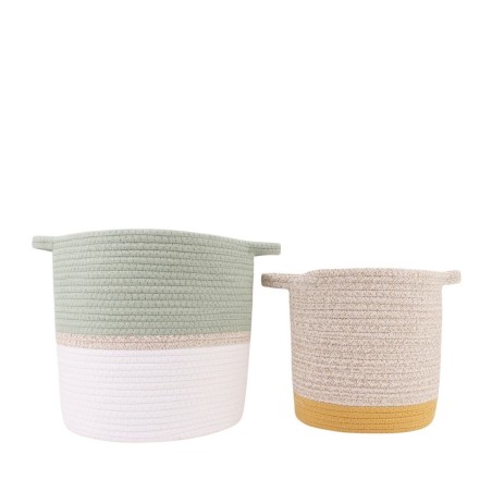 Lot de 2 paniers en corde colorés pour votre intérieur | Hashtag Déco