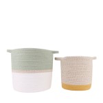 Lot de 2 paniers en corde colorés pour votre intérieur | Hashtag Déco