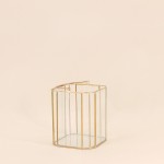 Lanterne en verre et métal doré 16cm | Hashtag Déco