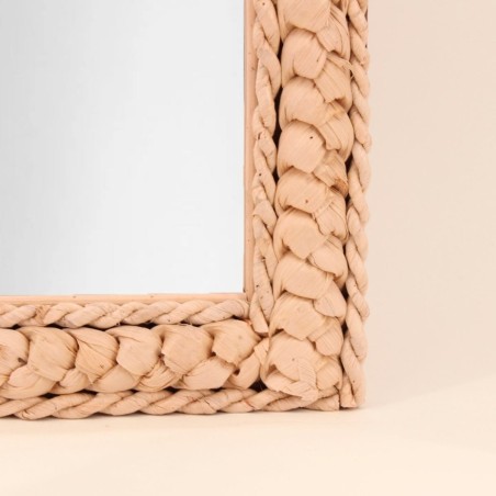 Miroir en forme d'arche en corde de maïs 40x55x2cm