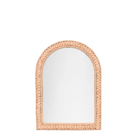 Miroir en forme d'arche en corde de maïs 40x55x2cm
