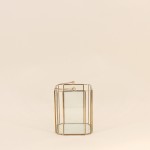 Lanterne en verre et métal doré 16cm | Hashtag Déco