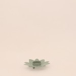 Bougeoir forme fleur vert 12cm