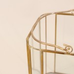 Lanterne en verre et métal doré 16cm | Hashtag Déco