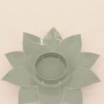 Bougeoir forme fleur vert 12cm