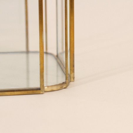 Lanterne en verre et métal doré 16cm | Hashtag Déco