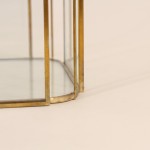 Lanterne en verre et métal doré 16cm | Hashtag Déco