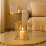 Lanterne en verre et métal doré 16cm | Hashtag Déco