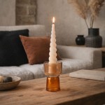 Bougeoir double entrée verre transparent 15cm | Hashtag Déco