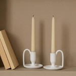 Bougeoir céramique blanc élégant 11cm | Hashtag Déco
