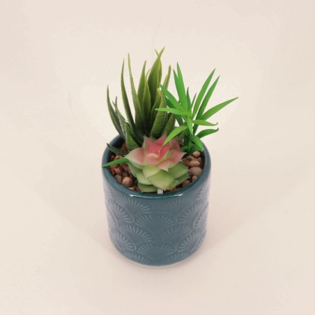 Plante artificielle pot céramique émaillée | Hashtag Déco