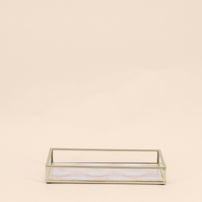 Plateau à bijoux verre métal 20x10cm | Hashtag Déco
