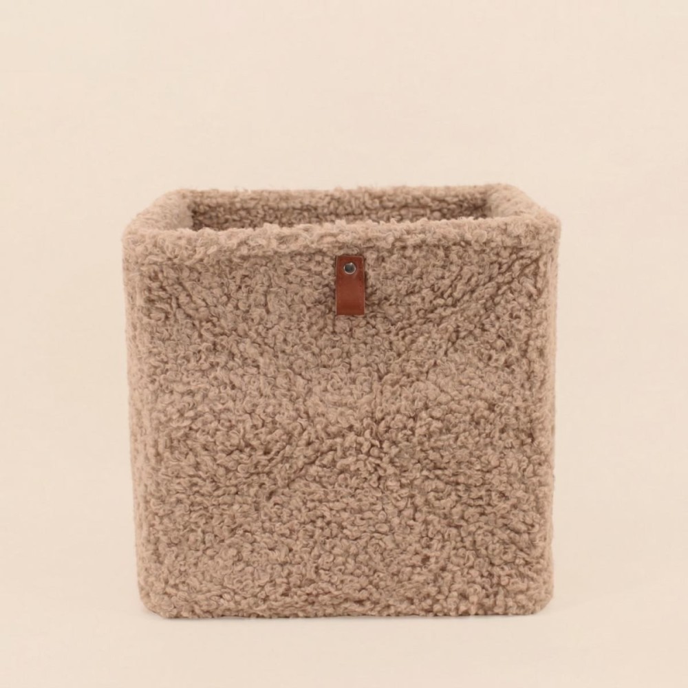 Cube de rangement velours taupe | Hashtag Déco