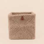 Cube de rangement velours taupe | Hashtag Déco