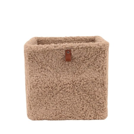Cube de rangement velours taupe | Hashtag Déco