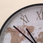 Horloge monde 50cm métal noir élégante | Hashtag Déco