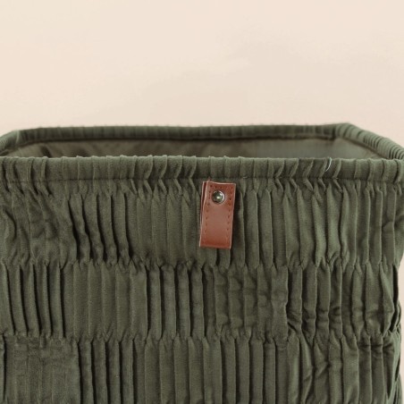 Cube de rangement velours vert kaki 31x31 | Hashtag Déco