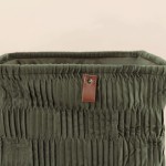 Cube de rangement velours vert kaki 31x31 | Hashtag Déco