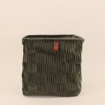 Cube de rangement velours vert kaki 31x31 | Hashtag Déco