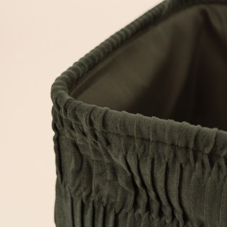Cube de rangement velours vert kaki 31x31 | Hashtag Déco