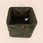 Cube de rangement velours vert kaki 31x31 | Hashtag Déco