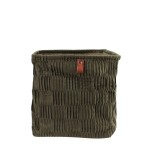 Cube de rangement velours vert kaki 31x31 | Hashtag Déco