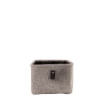 Panier à chevrons gris en polyester | Hashtag Déco