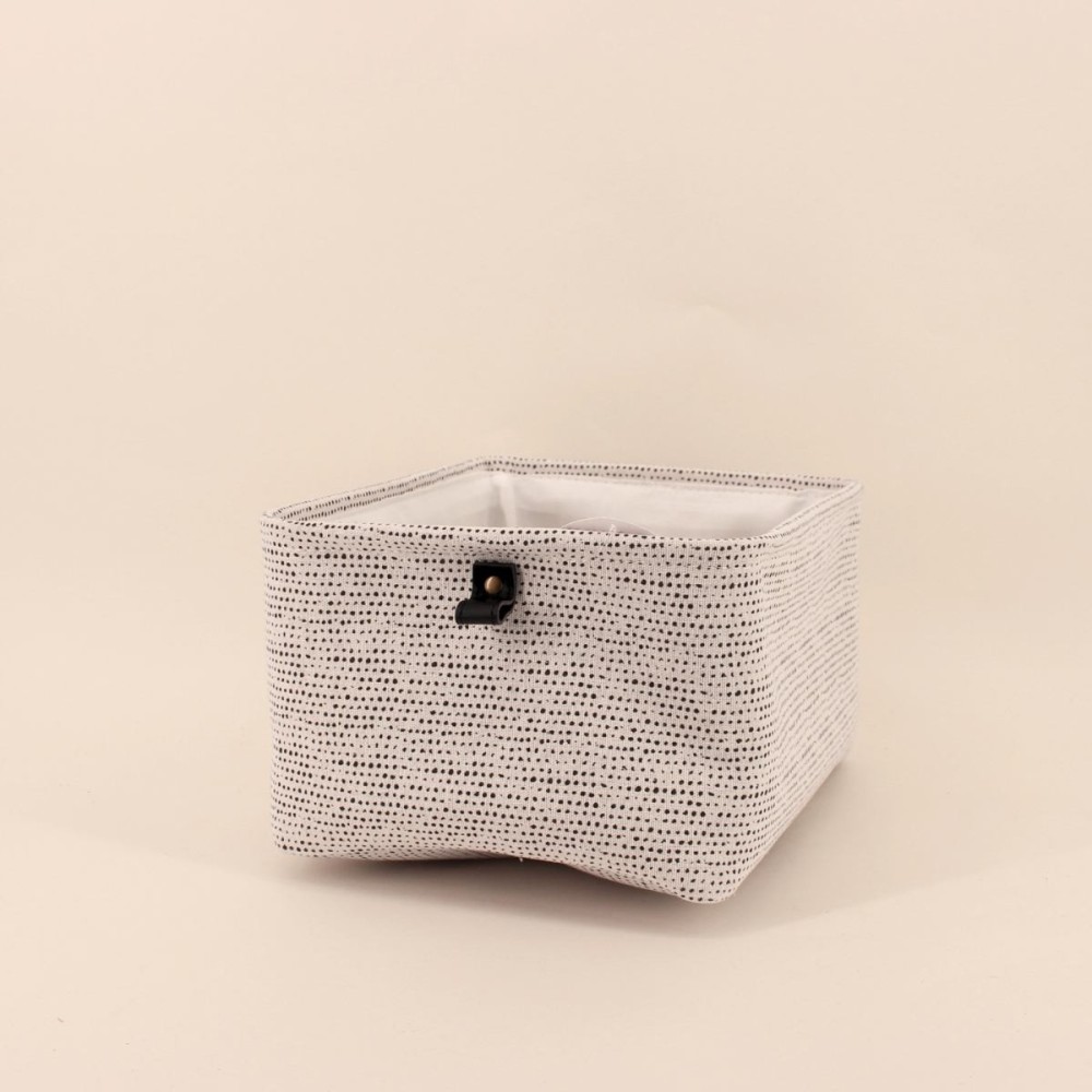 Panier à chevrons gris en polyester 36x26x18cm | Hashtag Déco