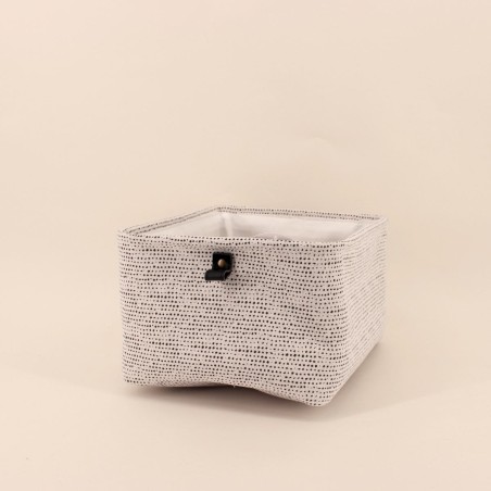 Panier à chevrons gris en polyester 36x26x18cm | Hashtag Déco