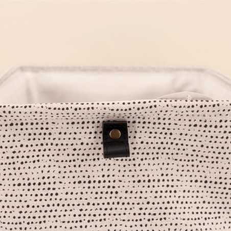Panier à chevrons gris en polyester 36x26x18cm | Hashtag Déco