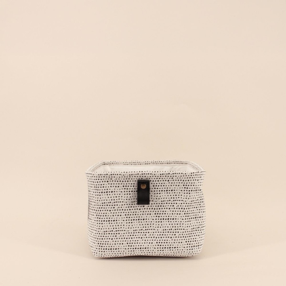 Panier à chevrons gris en polyester | Hashtag Déco